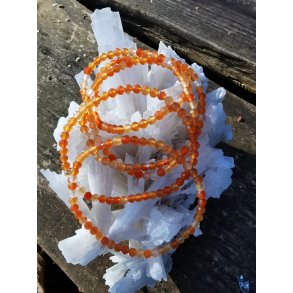 Smuk Karneol Facet Sten Armbnd - 4mm