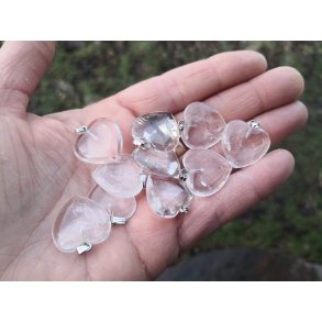 Smukt Lille Bjergkrystal Hjerte Sten smykke Vedhng