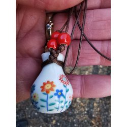 Lille Keramisk Krukke Vedhng - Halskde 