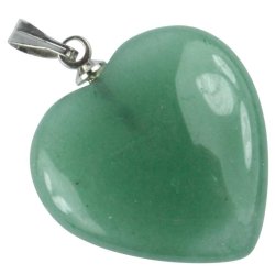 Lille Grn Aventurin Sten Hjerte Vedhng Smykke