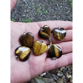 Smukt Lille Tigerje Sten Hjerte Smykke Vedhng - 2 cm 