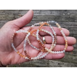 Smukt Mnesten Mix Sten Armbnd - 4 mm rund