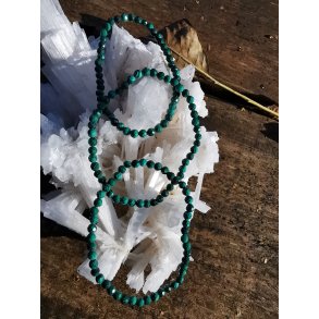 Smuk Malakit Facet Sten Armbnd - 4mm