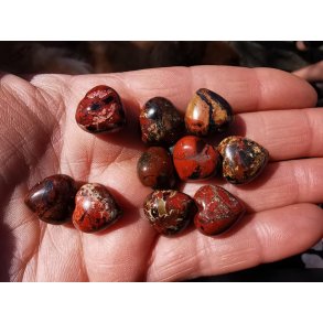 Mini Sten Hjerte 15mm - Brecci Jaspis