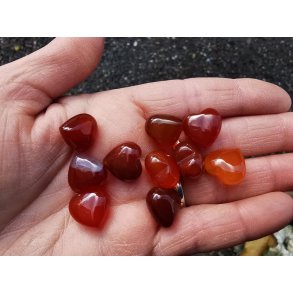 Mini Sten Hjerte 15mm - Karneol 