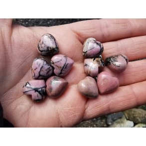 Mini Sten Hjerte 15mm - Rhodonit 