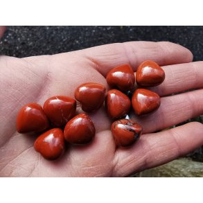 Mini Sten Hjerte 15mm - Rd Jaspis