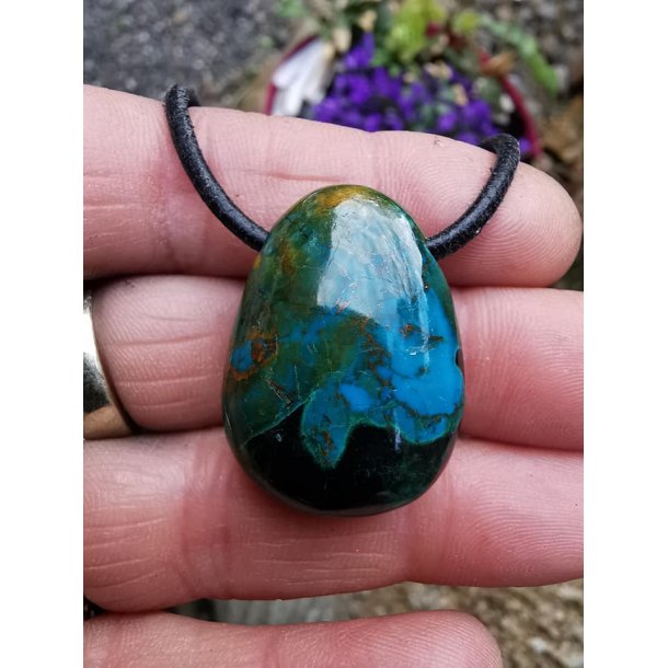 Smukt Chrysocolla / Krysocolla Sten Vedhng nr. 18