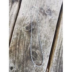 Smuk &amp; Enkel R Diamant Halskde - 45 cm - sterling slv