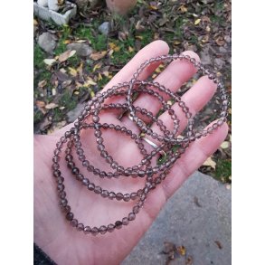 Smuk Rgkvarts Facet Sten Armbnd - 4mm