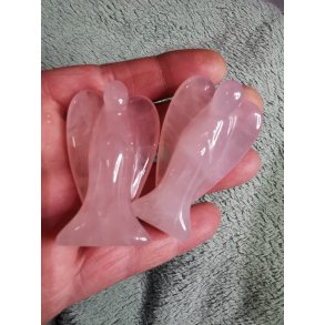 Smuk Rosenkvarts Skyts Engel 5 cm 