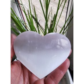 Hvid Selenit Hjerte 7-8 cm