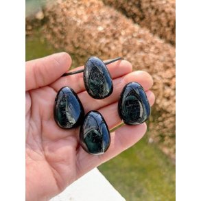 Sort Turmalin sten smykke vedhng - Inkl. Ldersnor