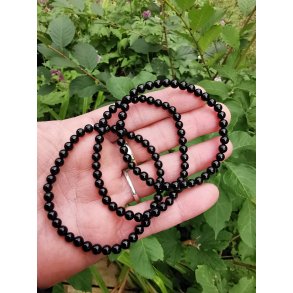 Smukt Sort Turmalin Sten Armbnd - 4mm 