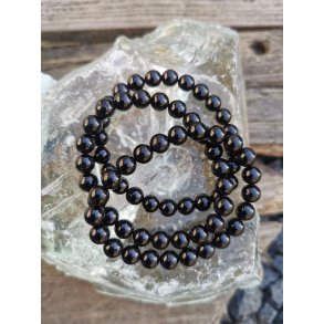 Sort Turmalin Sten Armbnd - 6mm