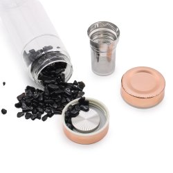 Drikkeflaske med Krystaller - Te &amp; Kolde drikke Bjergkrystal  + Valgfri Krystal type til udskiftning