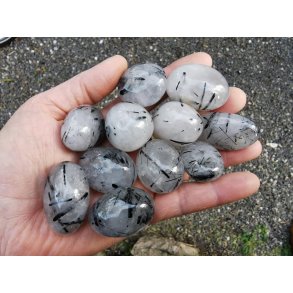 Smuk Turmalin Kvarts Lommesten - Str. L - 3-4 cm