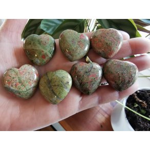Unakit Sten Hjerte - 3 cm 