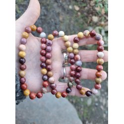 Mookait Sten Armbnd 8mm rund - 21 cm - Unisex - Herre