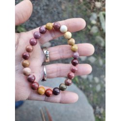 Mookait Sten Armbnd 8mm rund - 21 cm - Unisex - Herre