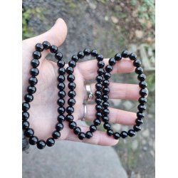 Blank Sort Onyx Sten Armbnd 8mm rund - 21 cm - Unisex - Herre